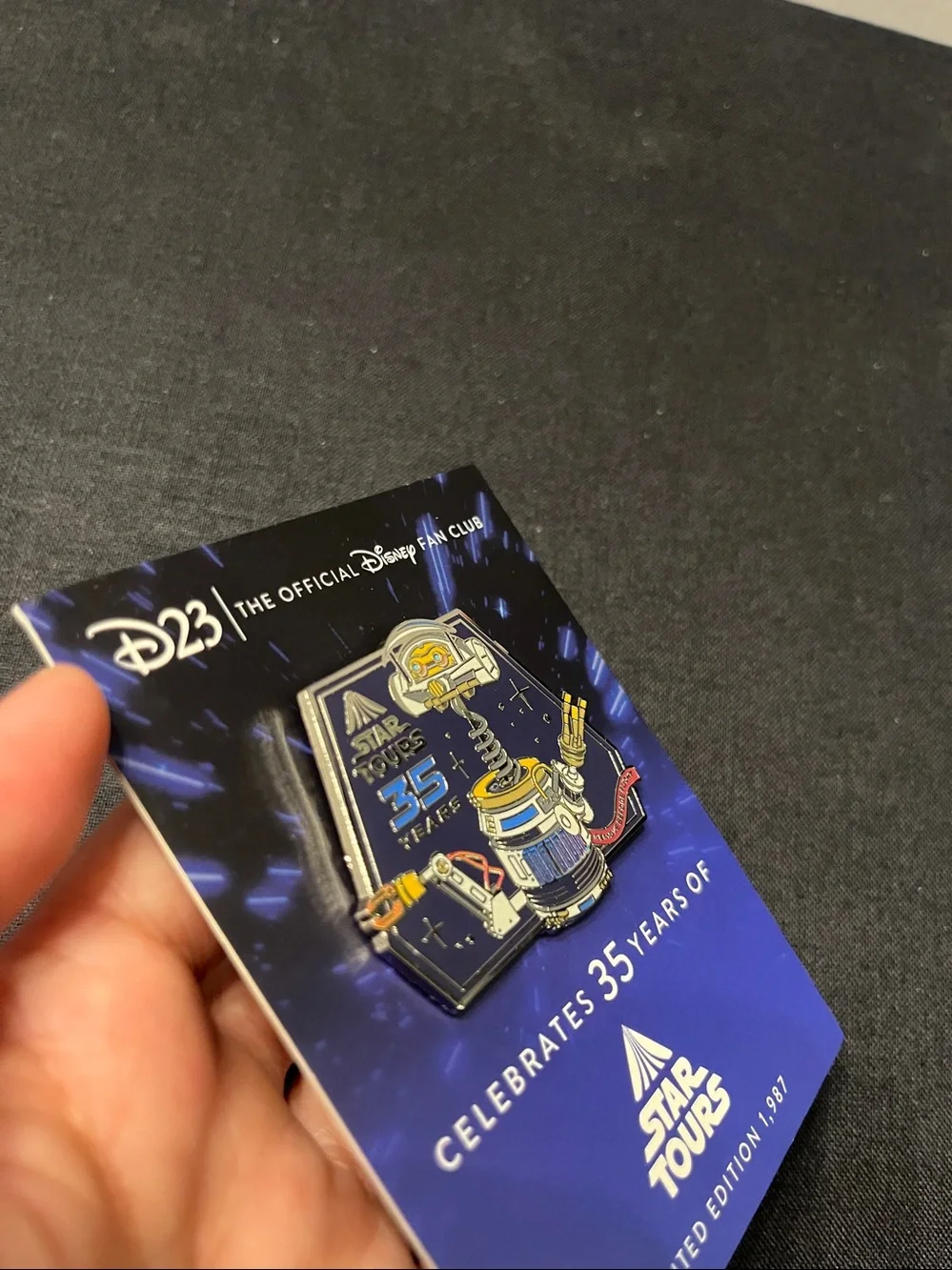 Disney D23 35 years of Star Tours Limited Ed. 1987 Star Wars pin, NWT. (SW-19)